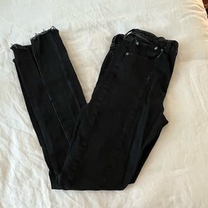 Abercrombie Curve Love high rise split hem jeans
